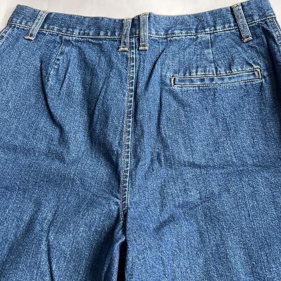 Cherokee Denim Shorts Size 14 High Waist Large Pockets Bermuda Vintage Med Wash - Picture 4 of 5